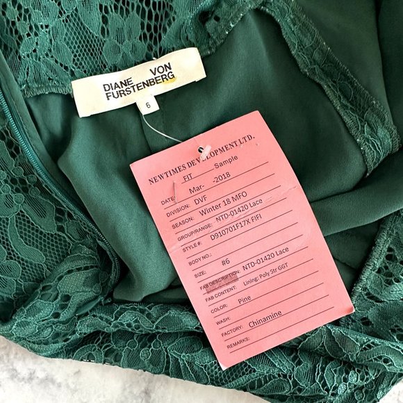Diane von Furstenberg Green Fifi Lace Dress - Picture 8 of 9